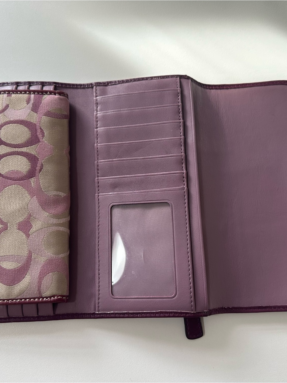 Coach Kristin Large Tri-Fold Wallet – Burgundy / Plum/ OBO - Picture 10 of 15
